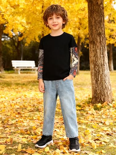 Image of Kids Tattoo Sleeve T-Shirt Personal Top Toddler Boys Girls Long Sleeve Tee Shirt