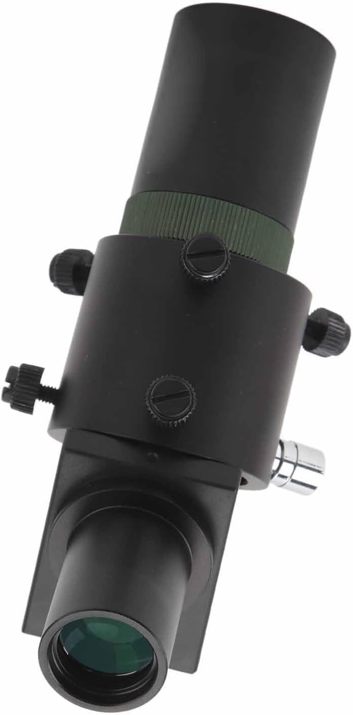 Telescope Finder Scope 5x24 with Bracket Kit, 45 Degree Angle, Full Coating Green Film, 6X Magnification, Accessory for Astronomy