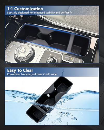 Image of Cup Holder Inserts for 2021-2025 2026 KIA Sorento Accessories, Non-Slip TPE Center Console Protector Organizer to Prevent Spills & Scratches for Sorento Interior Accessories