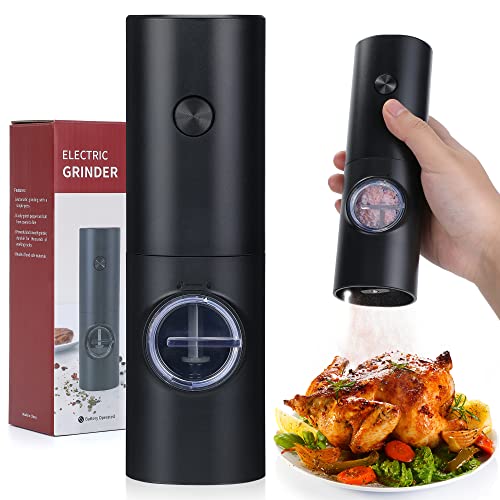 Electric Pepper Grinder Pepper Mill, Battery Operated Salt Grinder, Automatic Pepper Mill With Led Light, One-Hand Button Control, Adjustable Coarseness, For Rock Salt, Spices (No Battery) #TOP27