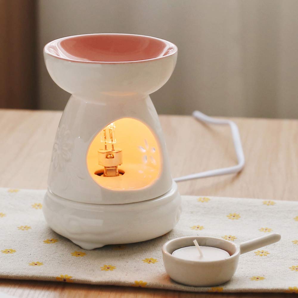 Vela perfumada Fragancia Melter Portavelas de té, Cerámica Cera eléctrica Derretir Calentador Vela Encerado Calentador Quemador Derretir Cera Cubo Melter Fragancia Calentador Spa y aromaterapia,B