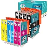 ★Contenido del paquete★：Oeggoink 364XL (No Original) Compatible con Cartuchos HP 364XL (4 Negro 2 Cian 2 Magenta 2 Amarillo, 10 Paquetes).