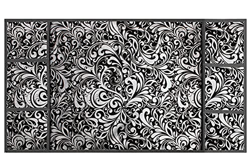 Image of Stylista Refridgerator top Cover Suitable for Samsung RR21C2F25HS /HL, 189 Liter Fridge, Dimension (WXD) 71x109 CM, Floral Pattern Black