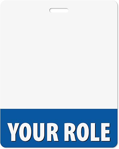 Personalizado Badge Buddy en color azul cobalto horizontal de gran tamaño Tarjeta de respaldo de doble cara Duradera y resistente al agua, ideal