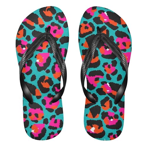 Leopard Red Blue Flip Flop Beach Summer Casual Sandal for Women & Men Shower Shoes 20861865