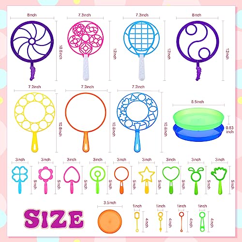 Lenwen 99 Pcs Bubble Wand Set, Large Bubble Maker with Tray for Toddlers, - image 4