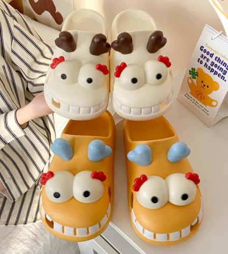 Summer Slippers for Women Funny Cartoon Dragon Platform Sandals Cute Indoor Outdoor Women Footwear Cozy Anti-slip Shoes2