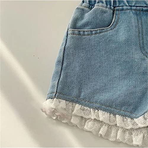 Big Girls Straight Leg Jeans Washed Denim Pants Button Palazzo Denim Pants Red Girls Jeans 10-124
