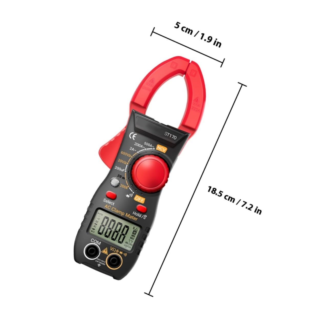 LIFKOME High-Precision St170 Digital Clamp Meter Ac Current Tester Voltage Current Meter Multimeter for Electricians Industrial Electrical Testing