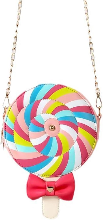 Lollipop Candy Shaped Purse for Girls PU Leather Crossbody Bag for Teens Women Novelty Handbags - Image 2