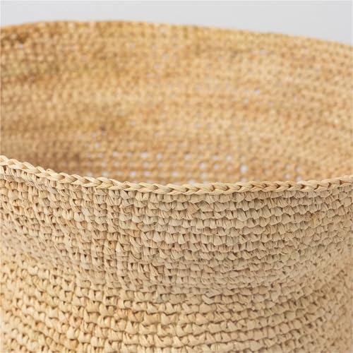 Sombrero de rafia tejido a mano para mujer, plegable miniatura 6