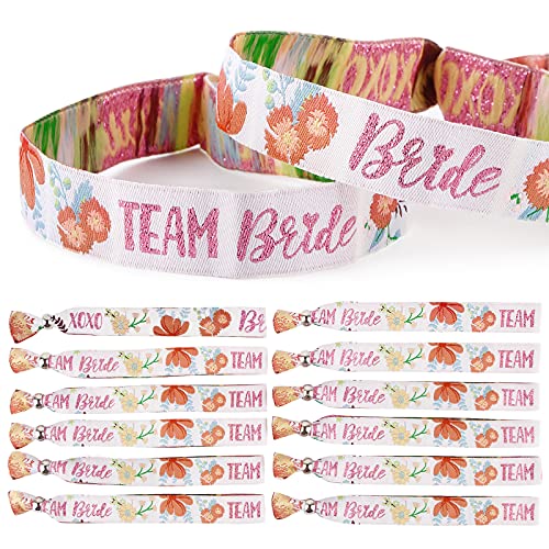 BETESSIN JGA Armbänder Set für Frauen, 1 x Bride + 11 x Team Bride Armbänder JGA Deko für Junggesellinnenabschied Braut Hochzeit Hen Party Accessoires