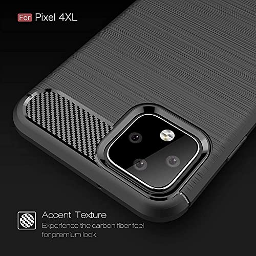 Image of NPRC Hybrid Ultra Slim Protective Case TPU Non-Slip Carbon Fiber Texture Shockproof Case Cover for Google Pixel 4 XL - Black