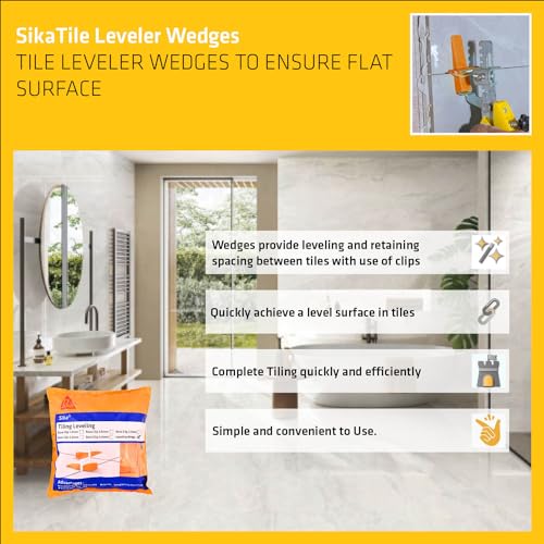 Image of SIKA - Tile levellers - SikaTile Leveller Wedges - Ensures Proper Levelling During Tile Installation - Floors and Walls - Easy to use - Yellow
