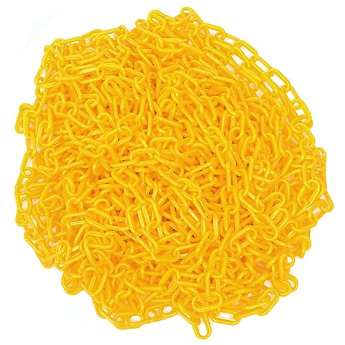 KICHOUSE 10m Yellow Barrier Chain for Traffic Safety Tools Plastic Caution Security Fence
