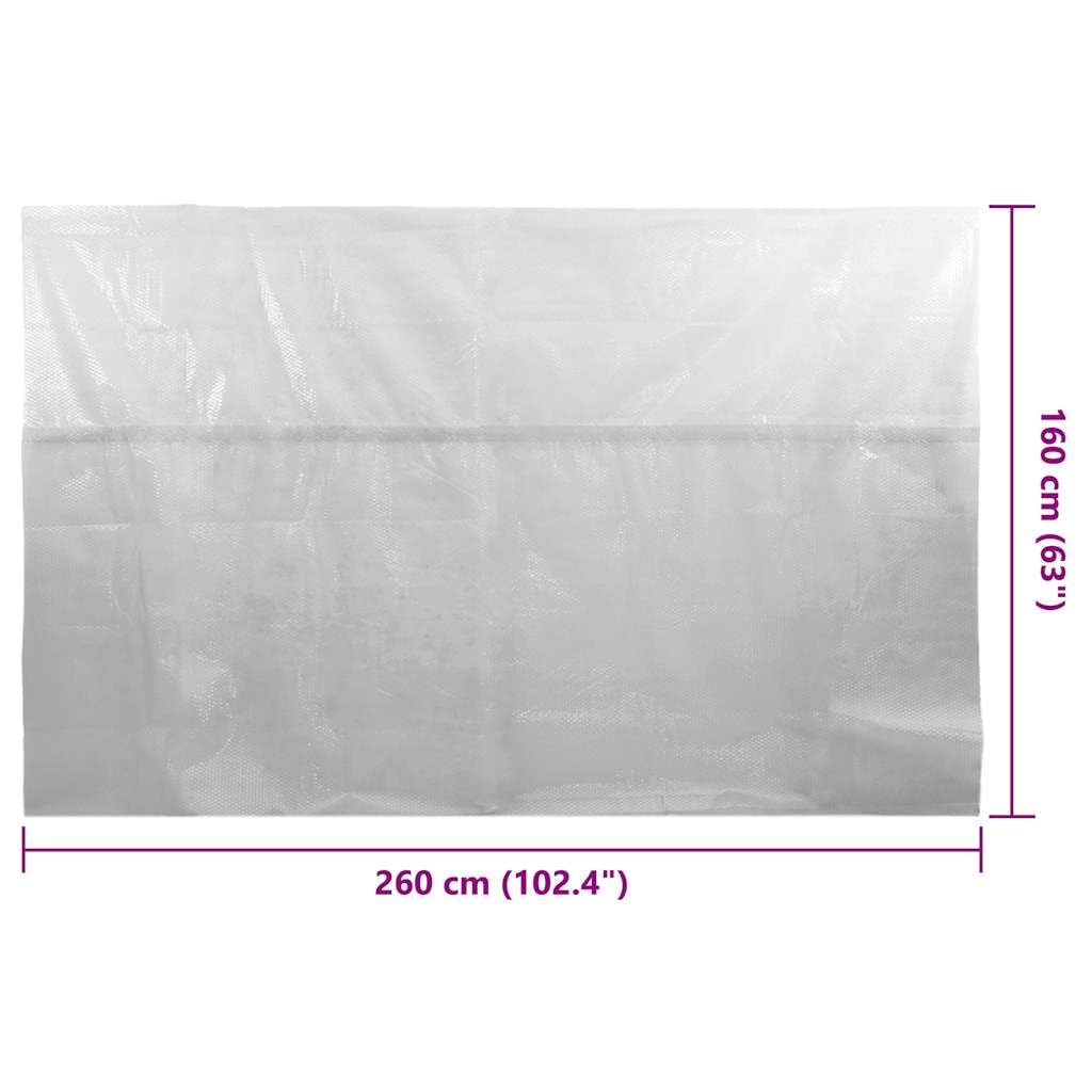 Lona solar para piscina de polietileno de 260 x 160 cm, color gris, aislante con cámaras de aire, resistente al desgarro e impermeable, para piscina y jacuzzi