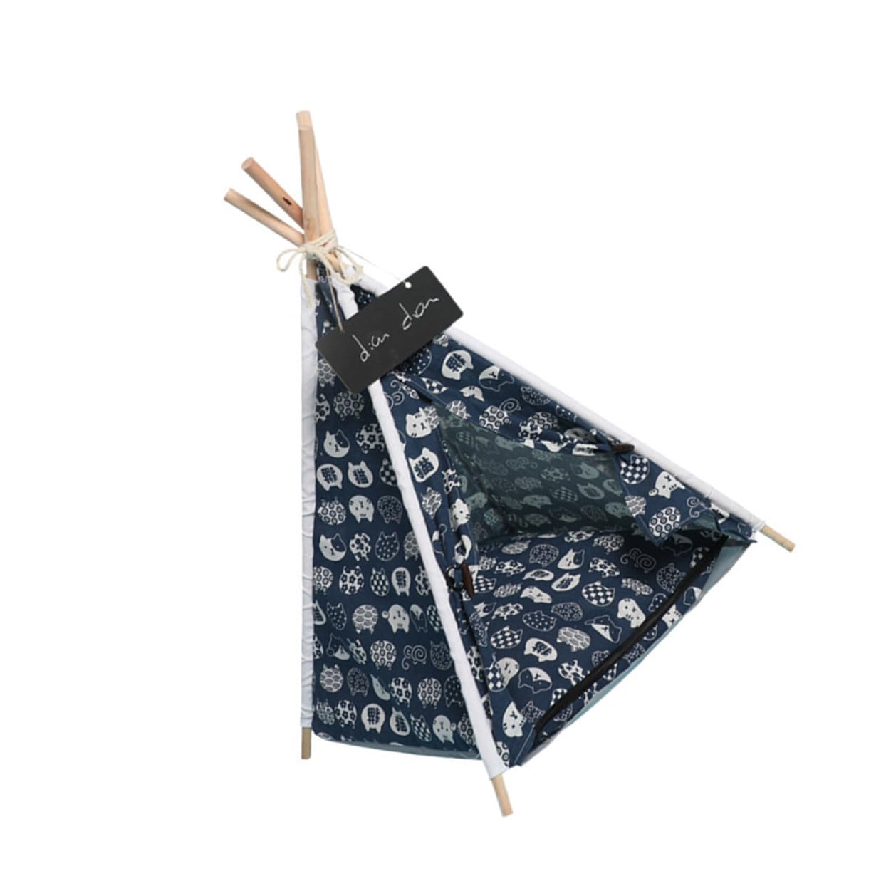 SUPVOX Tente pour Chien Abri Pratique pour Animaux de Compagnie Lavable en Lin avec Structure en Bois Facile à Nettoyer et Protège Lumière Intérieur et Extérieur