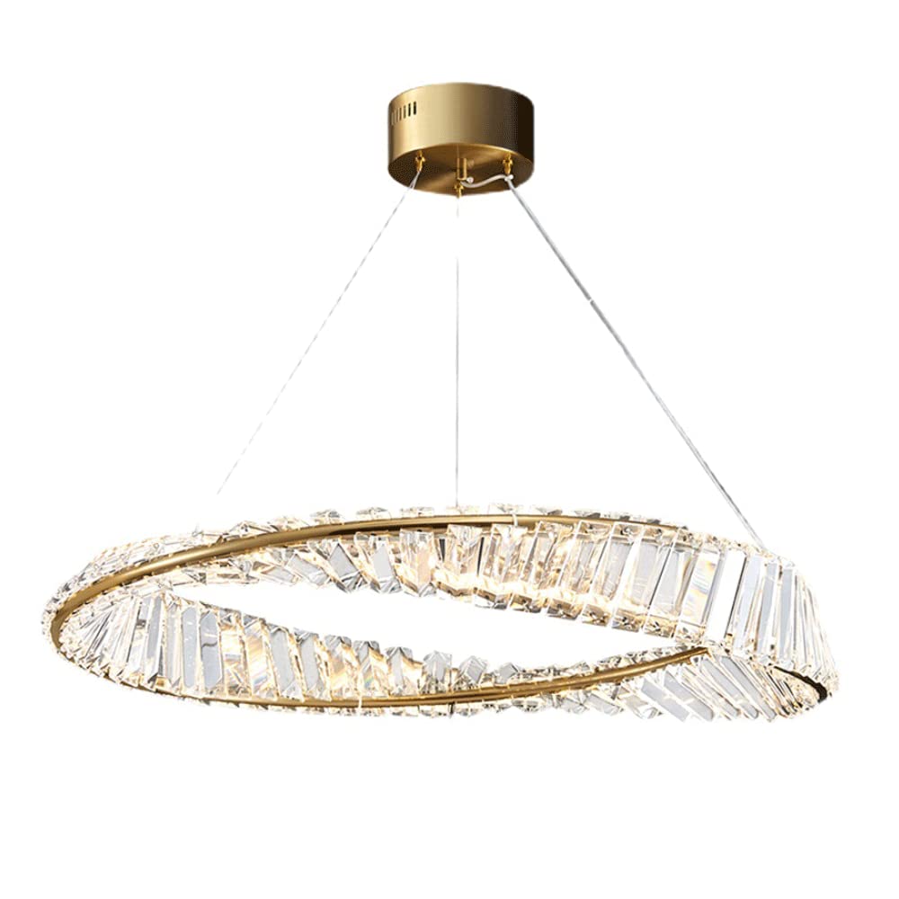 Suspension en cristal dorée pour illuminer la table de salle à manger