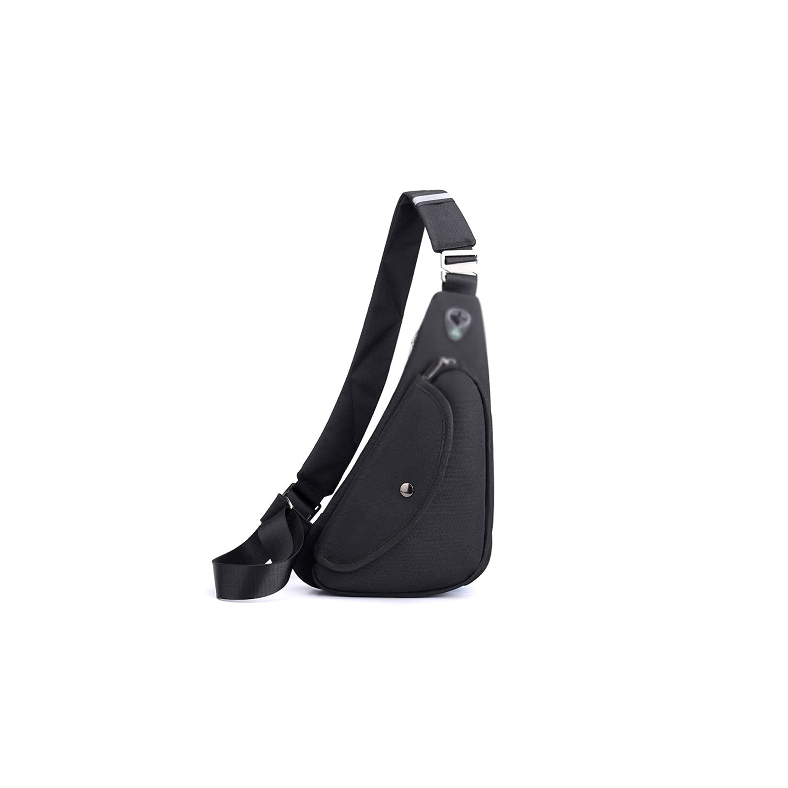 Riñonera pequeña antirrobo para el Pecho, Bandolera para Hombre, minibolso Deportivo de Viaje con Auriculares (Negro)