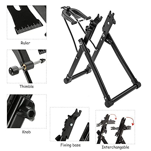 Bimiti Wheel Truing Stand, Bicycle Bike Repair Stand, Bicycle Wheel Holder Truing Stand Maintenance Wheel Truing Stand Cycling Accessory Parts, Foldable Home Mechanic Truing Stand #TOP2