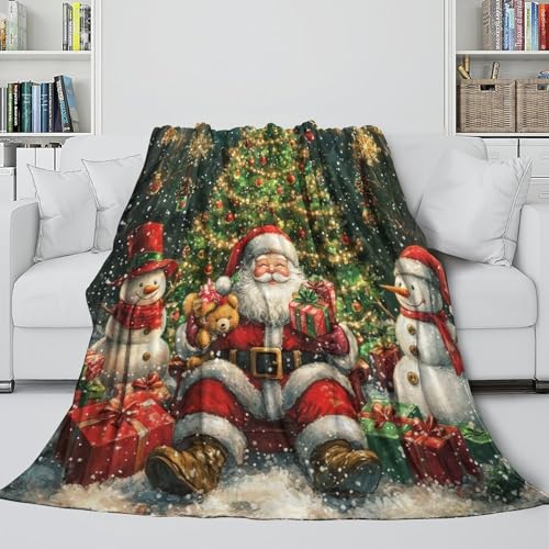 Couverture Noël 3D moelleuse microfibre jeté de canapé 150x200