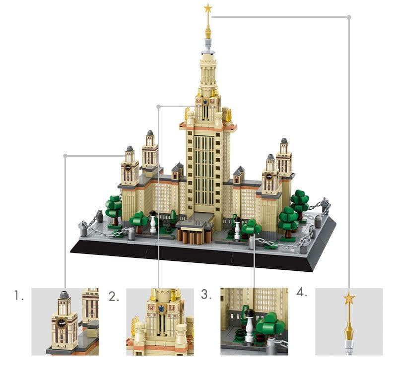 WANGE Architecture Model to Assemble with Building Blocks. Lomonosov Moscow State University MGU, Moscow University, klein - Image 3