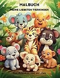 Meine liebsten Tierkinder, Malbuch für Kinder zwischen 4 und 8 Jahren, 56 niedliche Tierkinder zum Ausmalen und einer kleinen Geschichte, für kleine Künstler mit Kreativität und Fantasie - Dingi Malbücher 