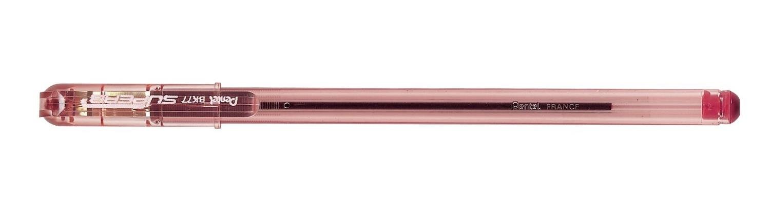 Pentel 0.7 mm Superb Ballpoint Pen with Oil Based Ink Slim Barrel - Red
