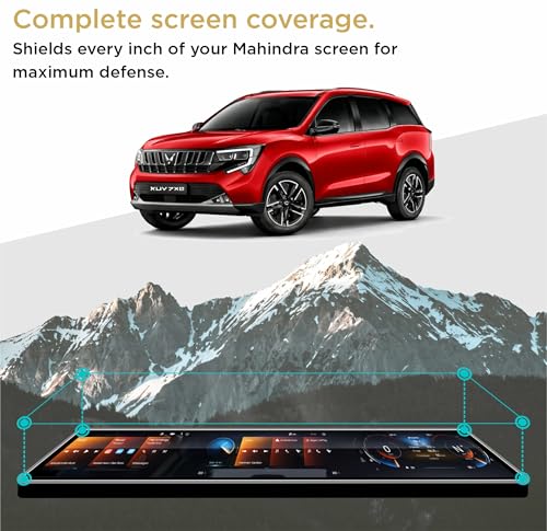 Image of Spartan Shield MATTE Screen Guard for MAHINDRA XUV 7XO 2026+ || 12.3 INCH TRIPLE SCREEN SETUP FULL TOUCHSCREEN Protector || XUV7XO Car 2025 Stereo Accessories [Not Tempered Glass] (Matte INFO [No ADX Cut)+Storage)