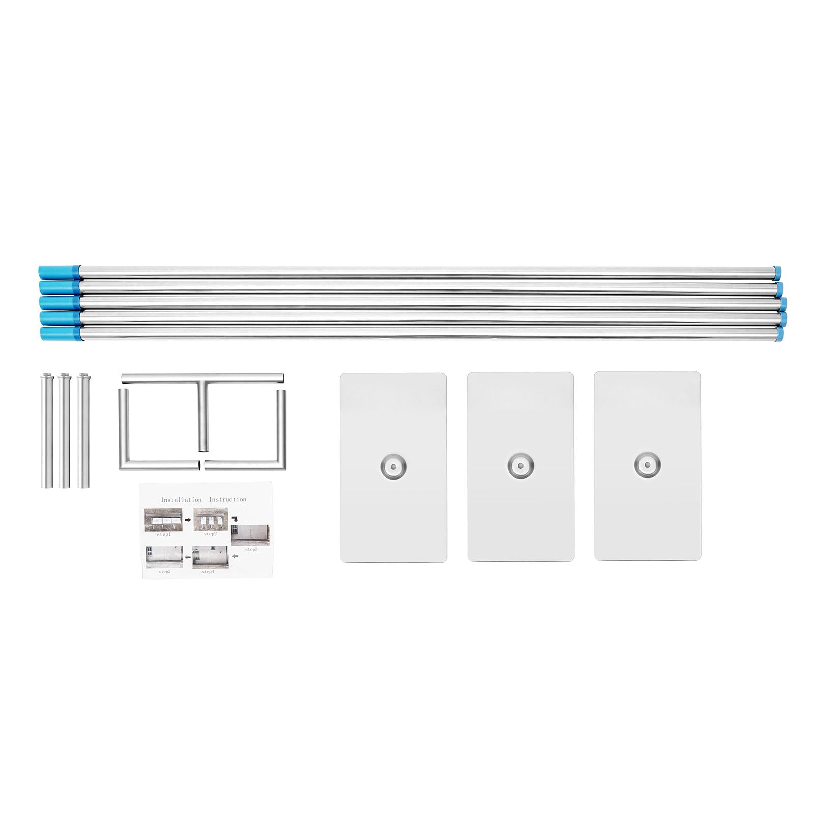 Wedding Backdrop Stand, 19.7 X 9.8ft(L X H) Stainless Steel Adjustable Backdrop Stand with Telescopic Pole, Free Standing Wedding Party Backdrop Stand Pipe Kit, Backdrop Stand for Weddings Parties