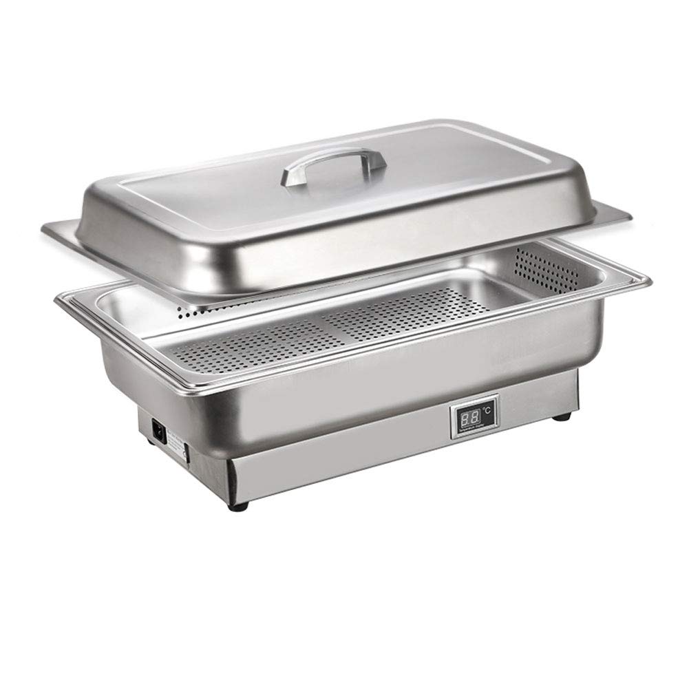 Plat-Réchaud Set, Chafing Dish Chauffe Plat Traiteur Electrique Acier Inoxydable la Chaleur Conteneur Buffet Chauffe-Pain pour Jardin Fêtes Buffet Restaurant d’hotêl