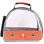 Small Bird Travel Carrier, Portable Bird Travel Outside Cage for Parakeet, Parrot, Budgie, Guinea Pig, Bearded Dragon Reptile Carrier for Hiking Vet Visit Bicycle Ride (Orange, Carrier) - Image 5