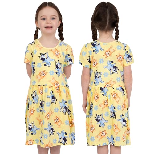 Bluey Dress 2 Pack, Girls Dresses, Short Sleeve Dresses for Girls Pack of 2, Cotton Dress for Summer4