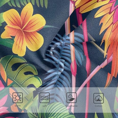 Tropical Leaves Flamingo Green Girls Panties, Toddler Panties, Cotton Underwear for Girls, 2–8 Years3