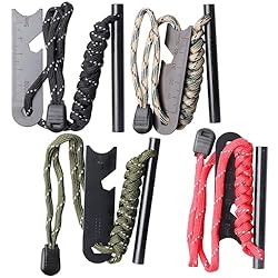 Juego de 4 fuegos de acero de supervivencia: peder...: 【 Práctico paracord】 La resistente correa de paracaídas unida a este encendedor abre una gran cantidad de posibilidades. Desde su uso como una cuerda de seguridad para escalar o rappel hasta reparaciones improvisadas o crear protecciones, esta cinta ...