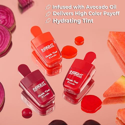 Image of INSIGHT Cheek Tint Blush | Blendable Formula | Natural Rosy Glow | Infused With Avocado Oil | High Color Payoff | Hydrating Tint | Beetroot Popsicle-7g