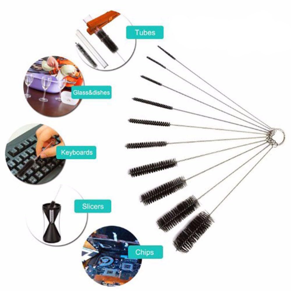 Brosse Pour Tuyau Machine à Café Sunload Lot De 10 Brosses Nettoyage 10 Mm - Pour Cafetière, Pailles, Aquarium, Tuyaux, Brosse Fine Durable