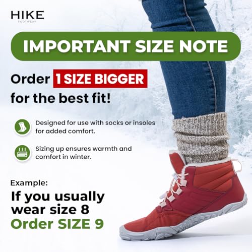Image of Hike Footwear Caspar Pro HF - Non-slip and Healthy Comfortable Winter Barefoot Pro Shoes Provide Warmth and Support, Natural Walking Hike Boots For Women Men