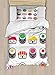 Ambesonne Sushi Duvet Cover Set, Kawaii Style Sushi Smiling and Yawning Expressions Kids Cartoon Concept, Decorative 2 Piece Bedding Set with 1 Pillow Sham, Twin Size, Grey White