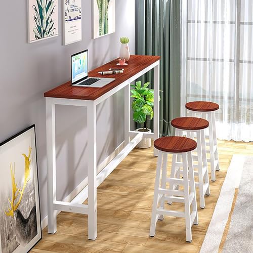 Moderna mesa alta de barra de desayuno para cocina y hogar, mesa de bar de restaurante al aire libre con diseño de radiador, ideal para espacios pequeños y entretenimiento (las sillas se venden por