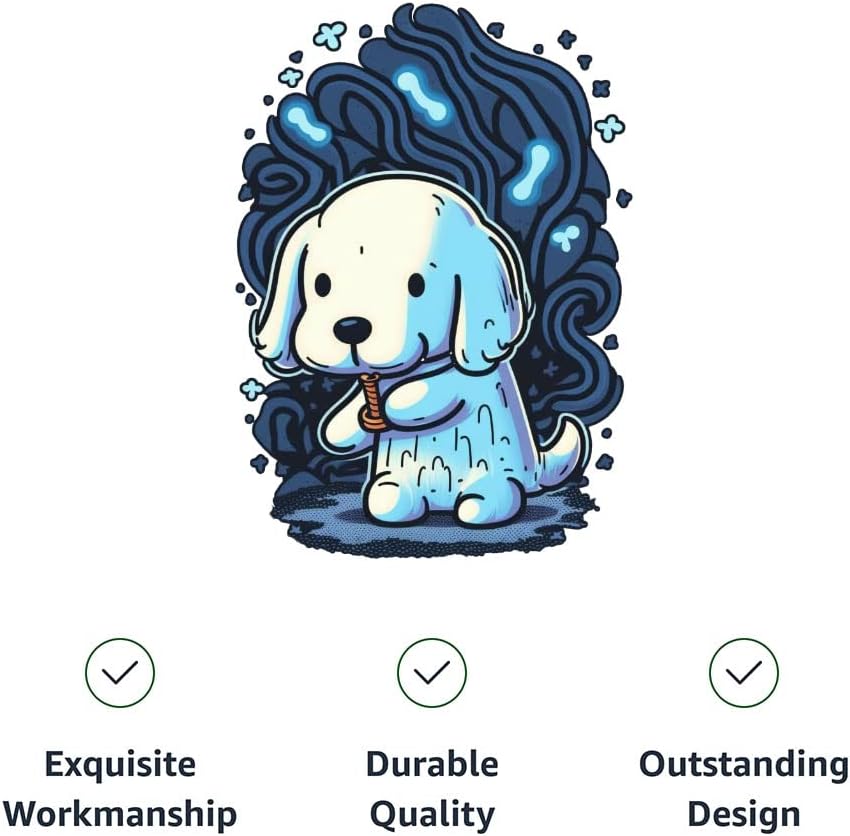 Cute Dog Ghost Dog Shirt with Hoodie - Dog Print Dog Hoodie - Kawaii Dog Clothing - Black White, 2XL