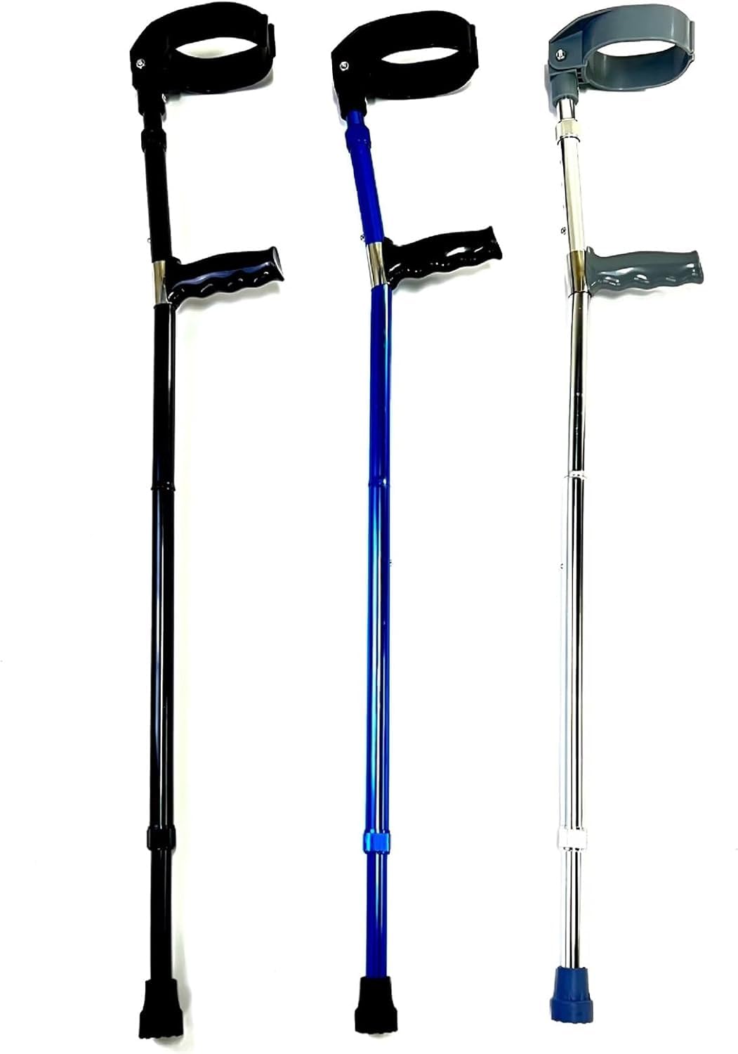 Muletas ajustables para antebrazo, muletas plegables de aluminio ligero para adultos, asas ergonómicas, puño cerrado giratorio, diseño cómodo y duradero