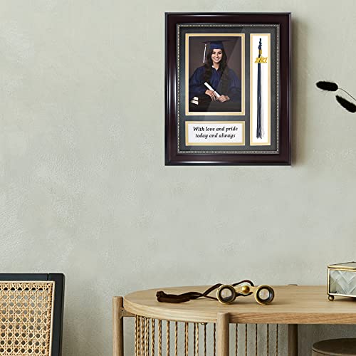 Graduatepro Graduation Picture Frame 5X7 With Tassel Holder, Shadow Box Graduation Decoration Gift, Real Glass Mahogany Photo Frame, Wall & Tabletop Design #TOP5