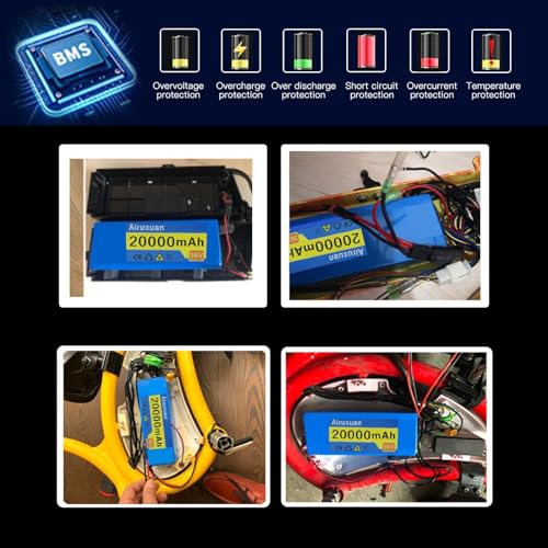 Image of 36V Ebike Battery 20Ah Electric Bike Battery with 2A Charger, T-Plug, XT60 Connector and BMS for 250-750W Electric Bicycles Motor