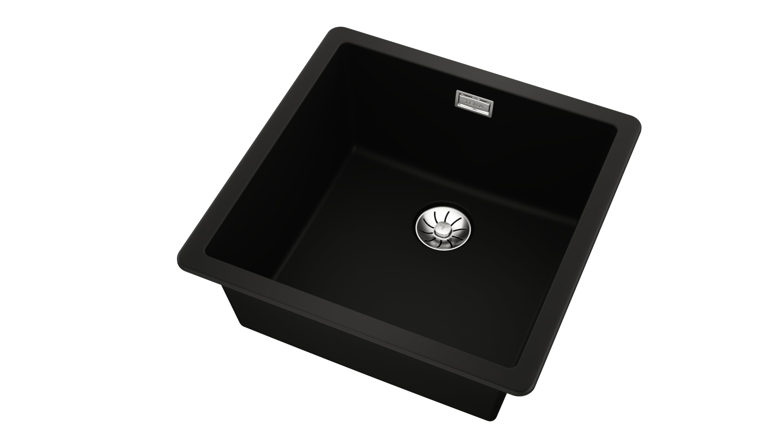 TEKA Fregadero Tegranite+ 1 Cubeta, Doble Instalación, Resistente a Impactos, No Poroso, Desagüe con Válvula, Profundidad 20cm, Mueble 50cm, Modelo Radea R10 40.40 M-TG