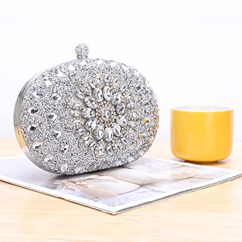 Lui Sui Women Rhinestone Evening Clutch Purse Bag Bling Glitter Sparkly Diamond Tote Bag Crystal Wedding Party Bag thumb #7