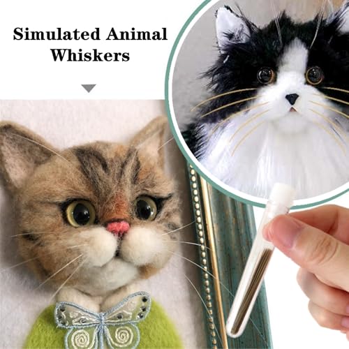 Image of 500 PCS Cat Whiskers Simulated Animal Whiskers Craft Animal Whiskers Stuffed Animal Whiskers for Crafts Needle Felting,DIY Accessories(Black and Brown)