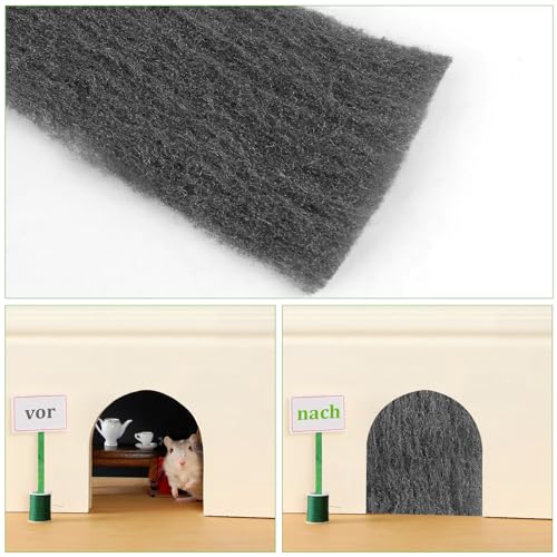Hojalis 5 Rollen Stahlwolle Gegen Mäuse, 20M Stahlwolle 0000, Stahlwolles Fein 0000, Fein Edelstahlwolle Gegen Mäuse Und Ratten, Für Löcher, Wand Risse, Lüftungsgitter, Reinigen Und Polieren