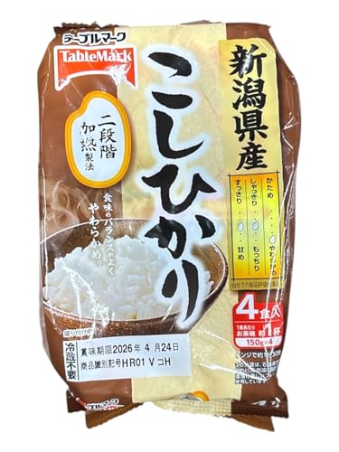テーブルマーク たきたてご飯新潟県産こしひかり分割 150g×4食