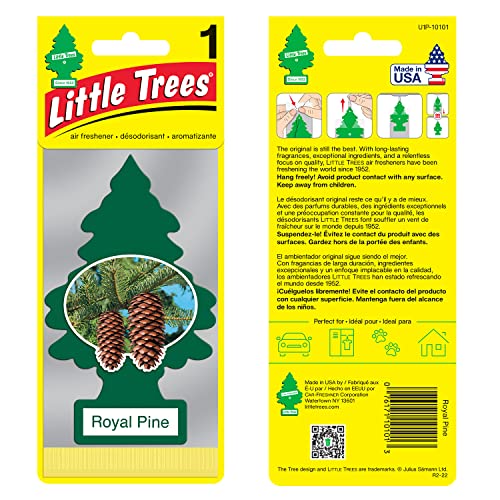 Image of LITTLE TREES Car Air Freshener | Hanging Paper Tree for Home or Car | Royal Pine | 12 Pack